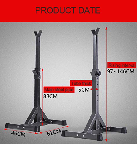 DBMGB Soportes Sentadilla Rack Squat Stand Estante de Barbell Soporte de Barra de Pesa Carga Multifuncional Fitness Squat Barbell Rack MAX 300kg Equipo de Entrenamiento