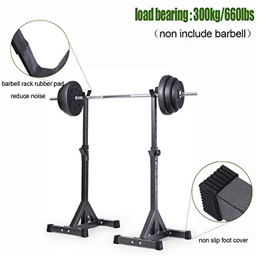 DBMGB Soportes Sentadilla Rack Squat Stand Estante de Barbell Soporte de Barra de Pesa Carga Multifuncional Fitness Squat Barbell Rack MAX 300kg Equipo de Entrenamiento