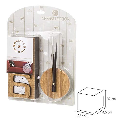 Dcasa Adhesivo Efecto Madera Relojes de Escritorio Decoración del hogar Unisex Adulto, Color, 60x0,1x60