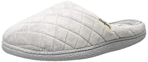 Dearfoams Zuecos de terciopelo para mujer, Gris (Sleet), X-Large