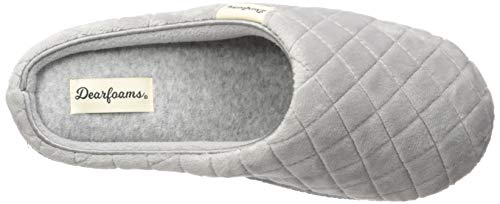 Dearfoams Zuecos de terciopelo para mujer, Gris (Sleet), X-Large