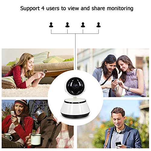 Decdeal Vigilabebés 720P HD Cámara de Video con WiFi Inalámbrico APP Control IR de Visión Nocturna para la Seguridad del Hogar Bebé Monitor EU