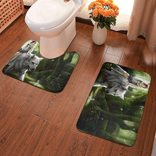 Decoración del hogar Alfombras y moquetas Alfombras de baño Hogar y cocina Anime Spirited Away No Face Man Bathroom Antiskid Pad Non-Slip Bath Carpet Floor Mat Rug 2 Sets -Floor Mat+U-Shaped Pad, Toil