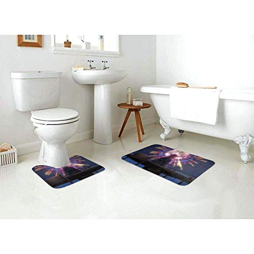 Decoración del hogar Alfombras y moquetas Alfombras de baño Hogar y cocina Anime Theme ONE Punch Man Saitama Bathroom Antiskid Pad Non-Slip Bath Carpet Floor Mat Rug 2 Sets -Floor Mat+U-Shaped Pad, To