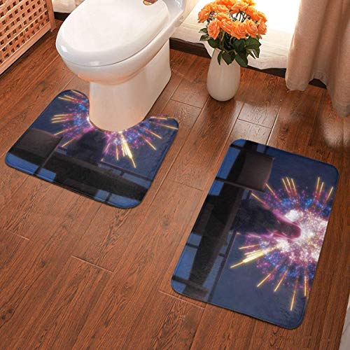 Decoración del hogar Alfombras y moquetas Alfombras de baño Hogar y cocina Anime Theme ONE Punch Man Saitama Bathroom Antiskid Pad Non-Slip Bath Carpet Floor Mat Rug 2 Sets -Floor Mat+U-Shaped Pad, To