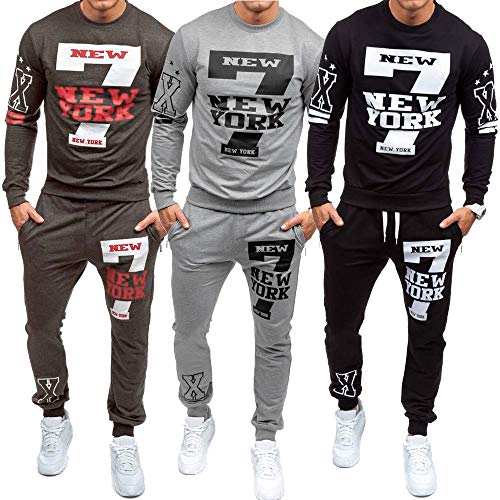 DEELIN Moda De Los Hombres Casual New York Printed Jersey Sudadera con Capucha Sudaderas con Capucha De Lazo Sudaderas Pantalones Juegos Deportivos CháNdal Traje