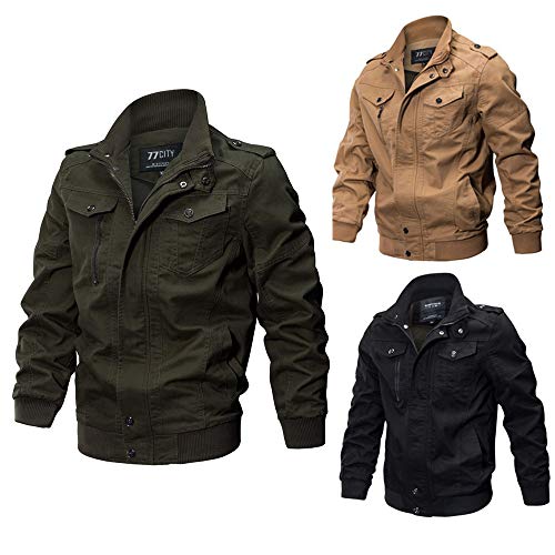 DEELIN Ropa De Hombre De Gran TamañO Moda Invierno Guapo Abrigo Militar TáCtico Chaqueta Transpirable Luz Cazadora Chaqueta Abrigo (2XL, Negro)