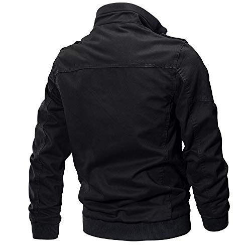 DEELIN Ropa De Hombre De Gran TamañO Moda Invierno Guapo Abrigo Militar TáCtico Chaqueta Transpirable Luz Cazadora Chaqueta Abrigo (2XL, Negro)