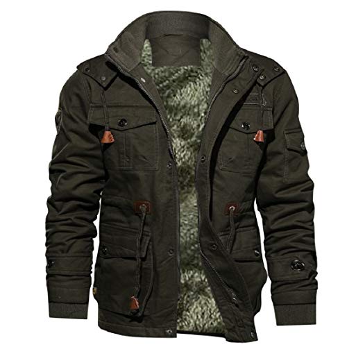 DEELIN Ropa De Hombre De Gran TamañO Moda Invierno Guapo Abrigo Militar TáCtico Chaqueta Transpirable Luz Cazadora Chaqueta Abrigo (M, Verde del Ejército2)