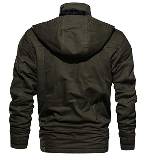 DEELIN Ropa De Hombre De Gran TamañO Moda Invierno Guapo Abrigo Militar TáCtico Chaqueta Transpirable Luz Cazadora Chaqueta Abrigo (M, Verde del Ejército2)