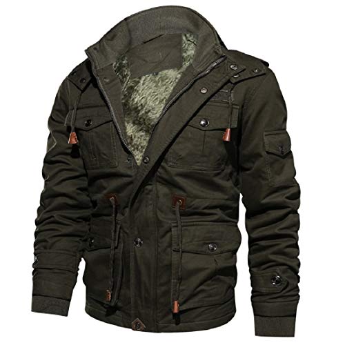 DEELIN Ropa De Hombre De Gran TamañO Moda Invierno Guapo Abrigo Militar TáCtico Chaqueta Transpirable Luz Cazadora Chaqueta Abrigo (M, Verde del Ejército2)