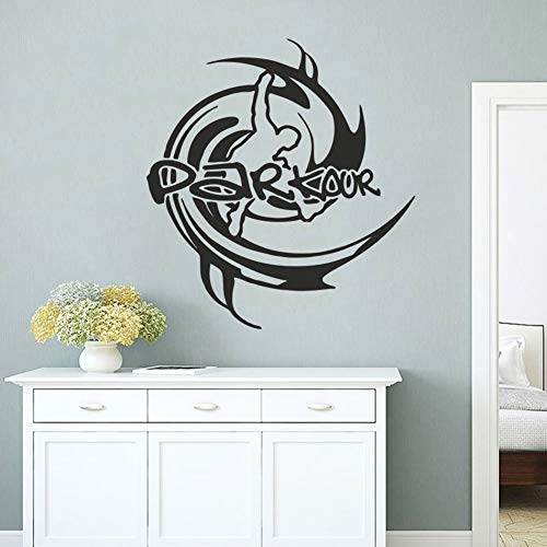 Deportes extremos parkour pegatinas de pared city running sports tatuajes de pared de vinilo parkour club decoración de gimnasio decoración extraíble b mural A4 57x63cm