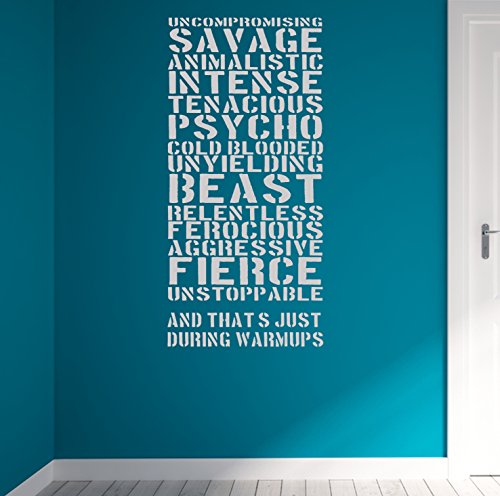 DesignDivil - Adhesivo decorativo para pared, diseño con texto "Best Gym", 6 colores