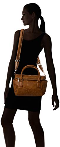 Desigual - Bols_dark Amber Loverty, Bolso Mujer, Marrón (Camel), 14x24x33 cm (B x H T)