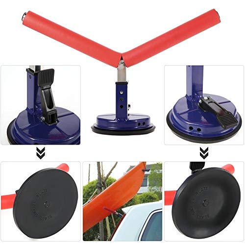 Desmontable Kayak Rack de Altura Ajustable Soporte for Kayak Montaje del vehículo de Soporte Cuna con succión for el Coche Kayak Pesca Rafting Esquí Camping Playa Accesorios (Color : Red)