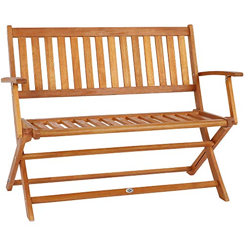 Deuba Banco de Madera de eucalipto Plegable para 2 Personas Asiento para Exterior jardín Patio terraza Banco de Parque