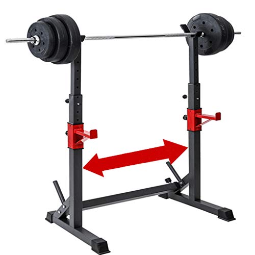 DFANCE Ajustable Barbell Rack Jaula Sentadillas Bodybuilding Banca Press Rack Pesas para Trabajo Pesado Barra Squat Rack Stands Olympic Bar Bench Home Gym Fitness Fitness Squat Stands, Negro