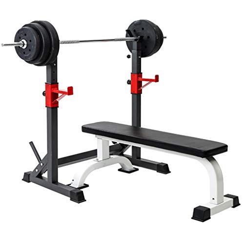 DFANCE Ajustable Barbell Rack Jaula Sentadillas Bodybuilding Banca Press Rack Pesas para Trabajo Pesado Barra Squat Rack Stands Olympic Bar Bench Home Gym Fitness Fitness Squat Stands, Negro