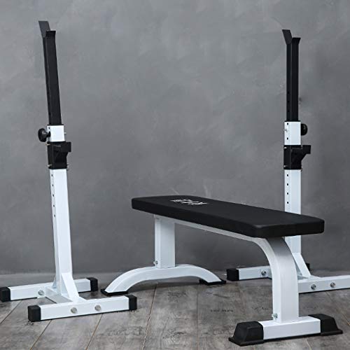 DFANCE Estante Ajustable con Barra Racks de Sentadillas para Bancos de Pesas, Racks de Entrenamiento de Fuerza Rack de Press de Banca, Portatil de Sentadillas de Interior PortáTil Powerlifting Rack