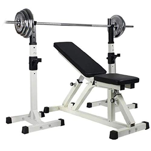 DFANCE Estante Ajustable con Barra Racks de Sentadillas para Bancos de Pesas, Racks de Entrenamiento de Fuerza Rack de Press de Banca, Portatil de Sentadillas de Interior PortáTil Powerlifting Rack