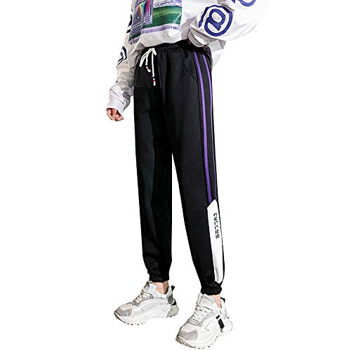 DGdolph Pantalones Deportivos Mujeres Estudiantes Versión Coreana Pies Sueltos Delgados Harlan Black XL