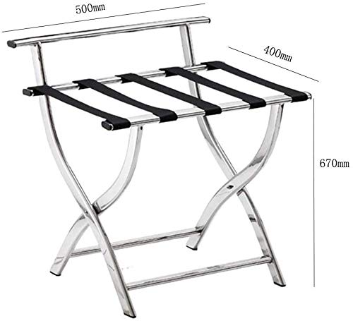 DGSD Metálica Plegable Maleta portaequipajes Bastidor de Acero Inoxidable Estante habitación portaequipajes,Metallic