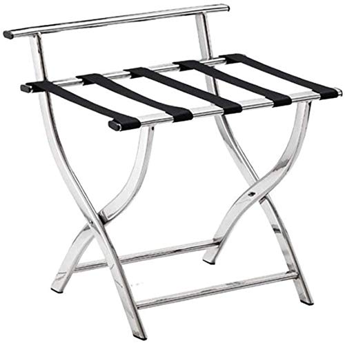 DGSD Metálica Plegable Maleta portaequipajes Bastidor de Acero Inoxidable Estante habitación portaequipajes,Metallic