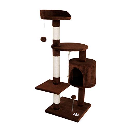 dibea Árbol rascador para Gatos, 112 cm (marrón)