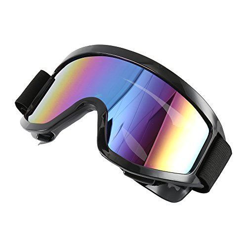 Dightyoho Casco para Motocross, 4pcs Juego de Casco de Moto + Gafas + Guantes de Motocicleta + Mascarilla, para Hombre Mujer, XL 58-59CM (Rockstar)