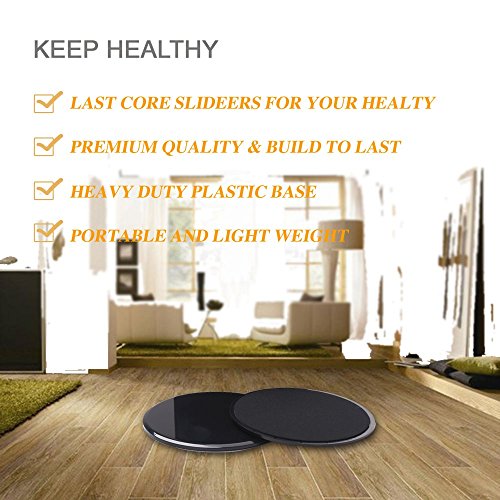 DigiELE Discos Deslizantes, 2 Core Sliders, Sliders Ejercicio de Doble Cara y Glide Discos Vírgenes para Uso en Pisos, Yoga Pilates Core - Entrenamiento de Cuerpo Completo y Acondicionado