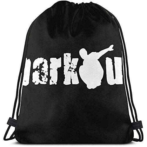 Dingjiakemao Bolsa de gimnasio, Parkour con impresión 3D, con cordón, mochila de hombro, bolsa de gimnasio para adultos 36 x 43 cm