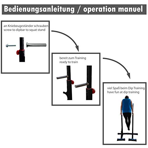 Dip Barren Dip Station Paralleltts - Barra paralela para montaje en soporte de sentadillas Squat Power Rack también como soporte para pesas, soporte para pesas