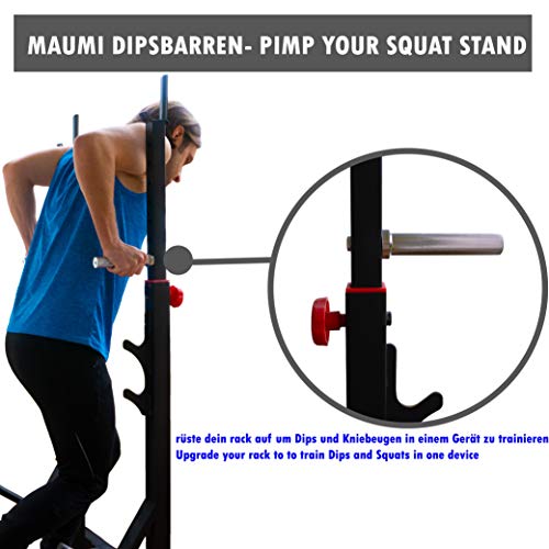 Dip Barren Dip Station Paralleltts - Barra paralela para montaje en soporte de sentadillas Squat Power Rack también como soporte para pesas, soporte para pesas