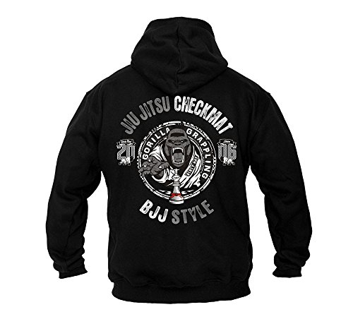 Dirty Ray Artes Marciales Jiu Jitsu Checkmat Gorilla Grapling sudadera hombre con capucha BDT19 (M)