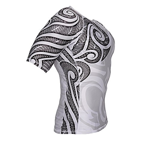 Dirty Ray Artes Marciales MMA Tribal Tattoo camiseta rashguard hombre RG4 (L)