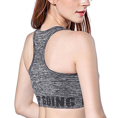 Disbest Sujetador de Yoga, Super Stretch Sport Bra Gimnasio Vest Tank Top con Almohadillas extraíbles Gray L