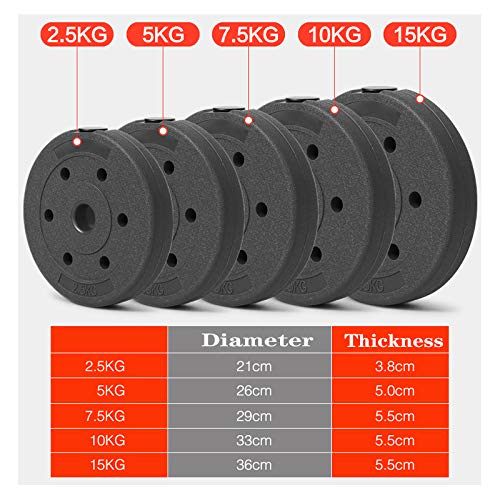 Disco De Pesas Barbell Dumbbell Plates Grip Plate Para Levantamiento De Pesas Culturismo Dhole Diámetro: 3 Cm,Black-10kg