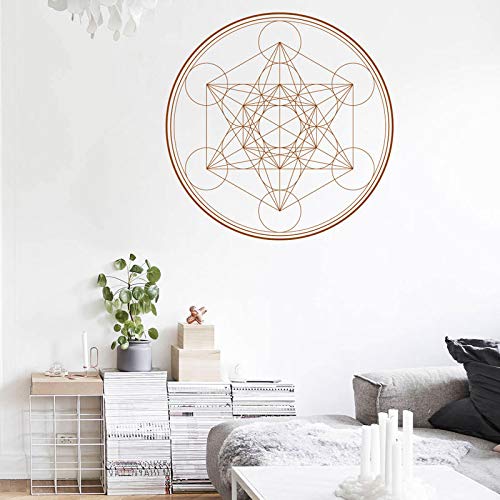 Disco de vinilo mural Autocollant, diseñado por Metatron Cube Alchemy | Adhesivo decorativo de pared Mandala de mural Collantant otro color 42x42cm