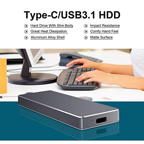 Disco Duro Externo 2tb Type C USB 3.1 para Mac, PC, MacBook, Chromebook, Xbox (2tb, Azul)