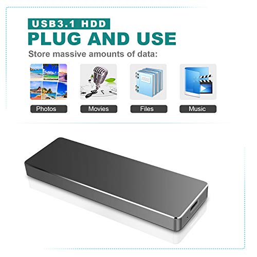 Disco Duro Externo 2tb Type C USB 3.1 para Mac, PC, MacBook, Chromebook, Xbox (2tb, Azul)