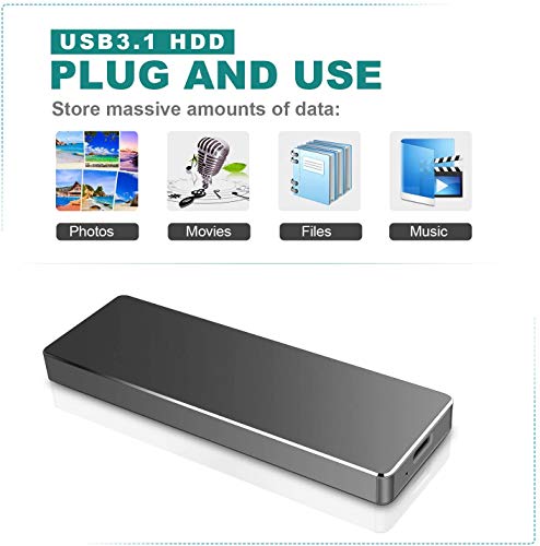 Disco duro externo de 2 TB, disco duro externo portátil para PC, portátil y Mac (2 TB, oro rosa)