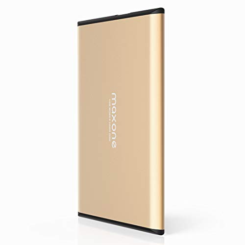 Disco duro externo Portátil 320GB - 2.5" USB 3.0 Ultrafino Diseño Metálico HDD para Mac, PC, Laptop, Ordenador, Xbox one, PS4, Smart TV, Chromebook - Gold