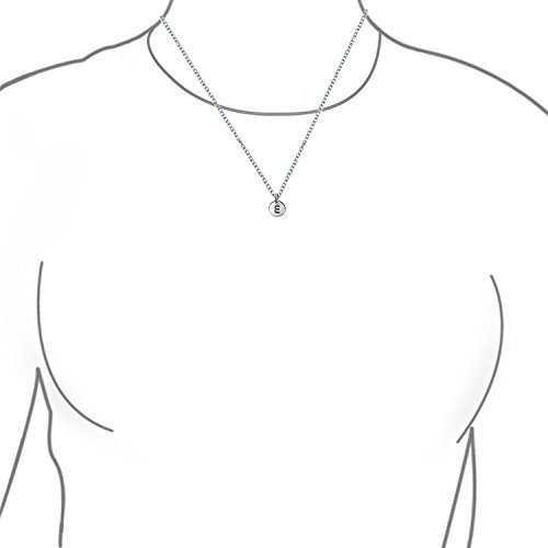 Disco Redondo Minimalista Personalizado Letra Mayúscula Del Inicial E Collar Mujer Colgante Plata Esterlina