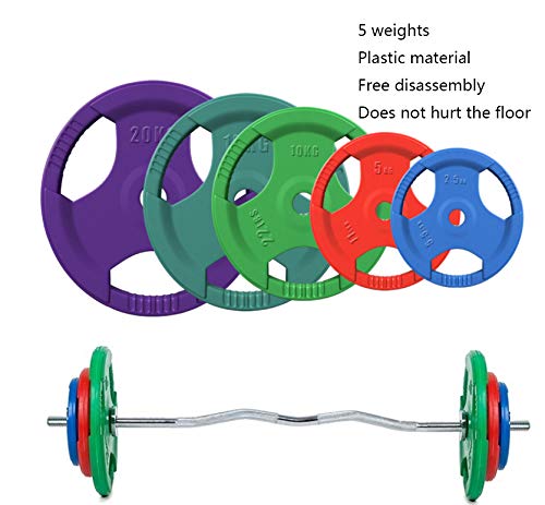 Discos De Pesas (2 Unidades, 2.5-20 Kg Opcional) Tabletas Con Mancuernas Pesas Parachoques Olímpicas Goma Discos Colores 28MM Para Entrenamiento Fuerza Levantamiento Y Crossfit,5kg*2