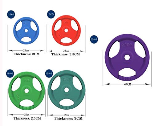 Discos De Pesas (2 Unidades, 2.5-20 Kg Opcional) Tabletas Con Mancuernas Pesas Parachoques Olímpicas Goma Discos Colores 28MM Para Entrenamiento Fuerza Levantamiento Y Crossfit,5kg*2