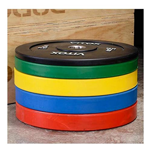 Discos de Pesas Discos Olímpicos Código de Colores Olímpico parachoques de goma Placa con acero Hub mancuernas Barra Placa for el entrenamiento de fuerza, pesas y Crossfit Discos de Pesas para Muscula