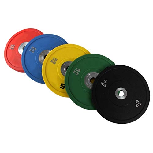 Discos de Pesas Discos Olímpicos Color Olímpico de goma Barra Peso placas pegatina Placa con 2" placa de acero pesa de gimnasia por el entrenamiento de fuerza, pesas y Crossfit Discos de Pesas para Mu