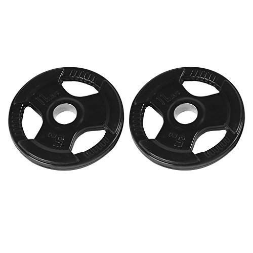 Discos de Pesas Discos Olímpicos Conjunto de 2 placas con barra de hierro fundido Olímpico de 2 pulgadas Peso Grip placas for placas con barra mancuernas Peso Powerlifting crossfit, individual, Negro