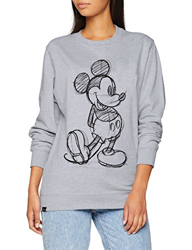 Disney Mickey Mouse Sketch Sweatshirt Sudadera, Gris, 44 para Mujer