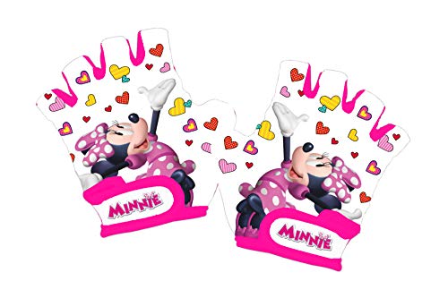 Disney Minnie Mouse - Guantes de Ciclismo para niña, Color Blanco, Talla XS